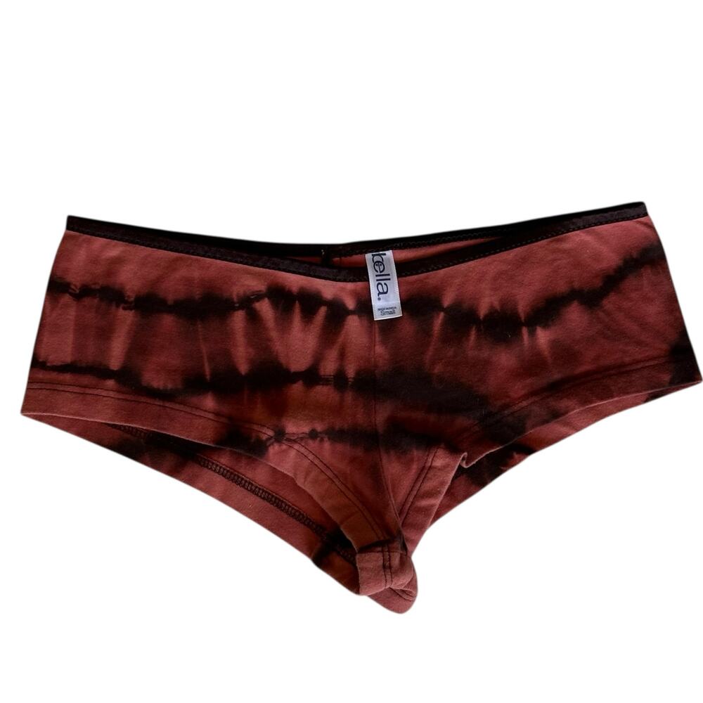 Womens Undies Size Small Tie Dye Brown Boy Shorts Festival Hippie Cosmic